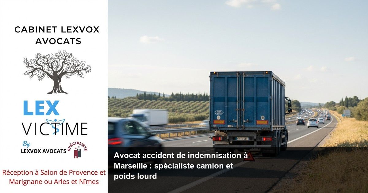 Accident de camion à Marseille : indemnisation après un accident de la route, obtenir une indemnisation des victimes d'un accident corporel et réparer le préjudice corporel comme le préjudice moral en droit du dommage corporel