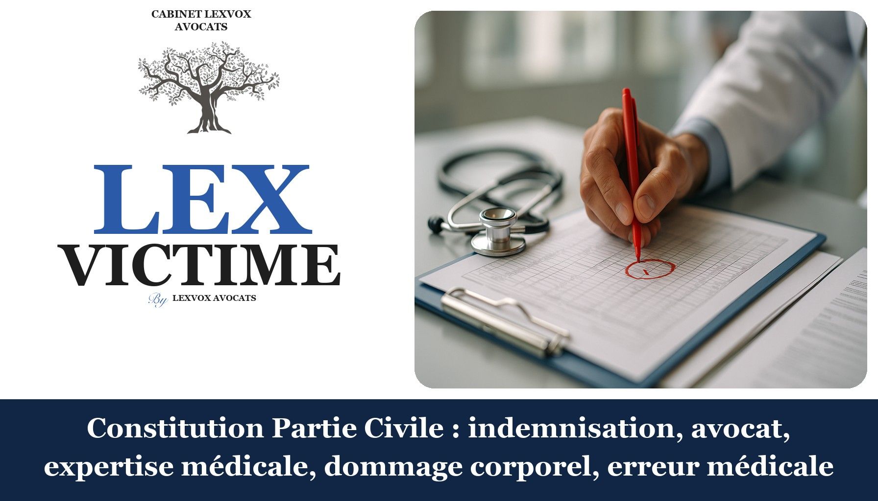 Constitution Partie Civile : indemnisation, avocat, expertise médicale, dommage corporel, erreur médicale
