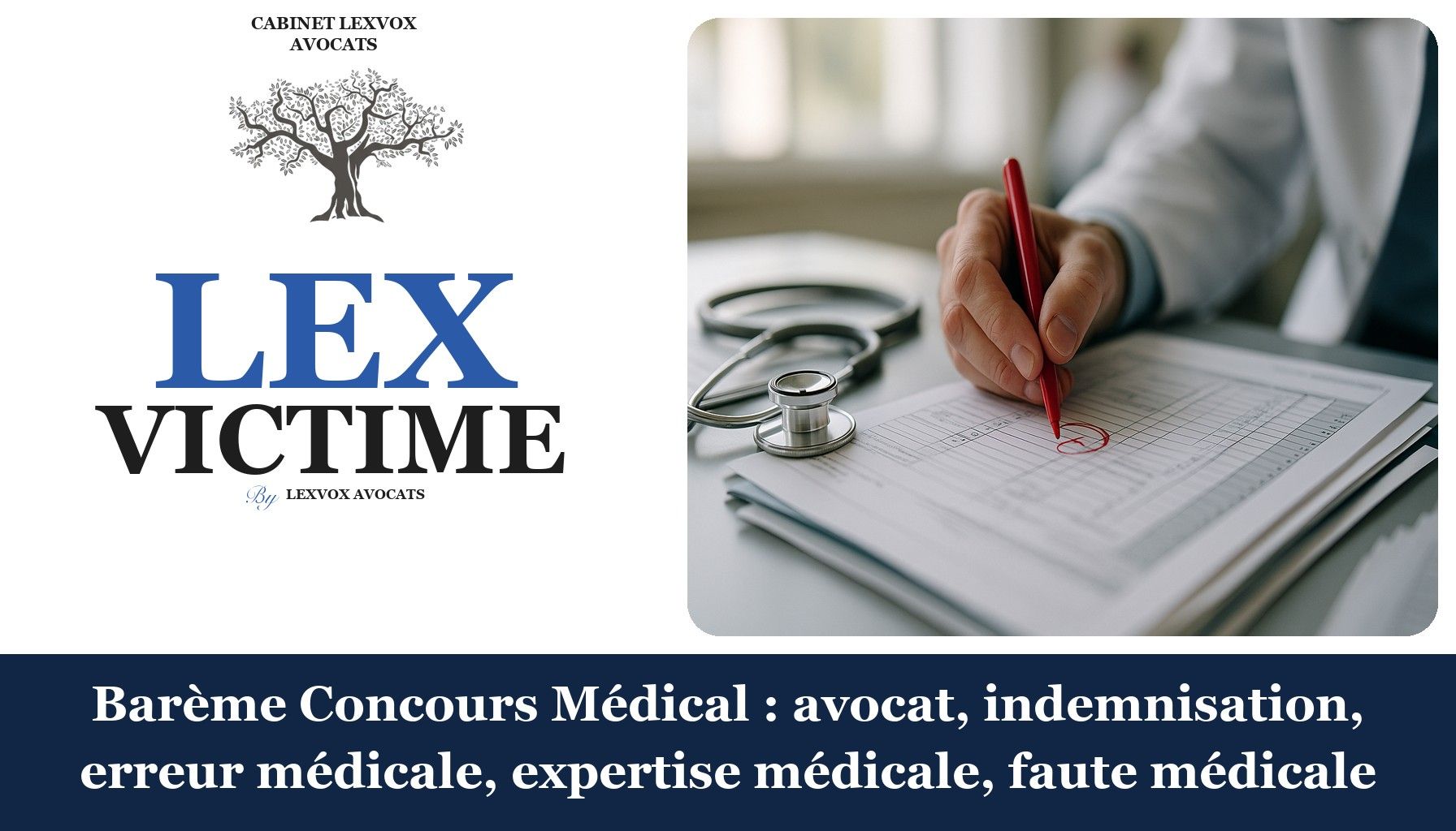 Barème Concours Médical : avocat, indemnisation, erreur médicale, expertise médicale, faute médicale