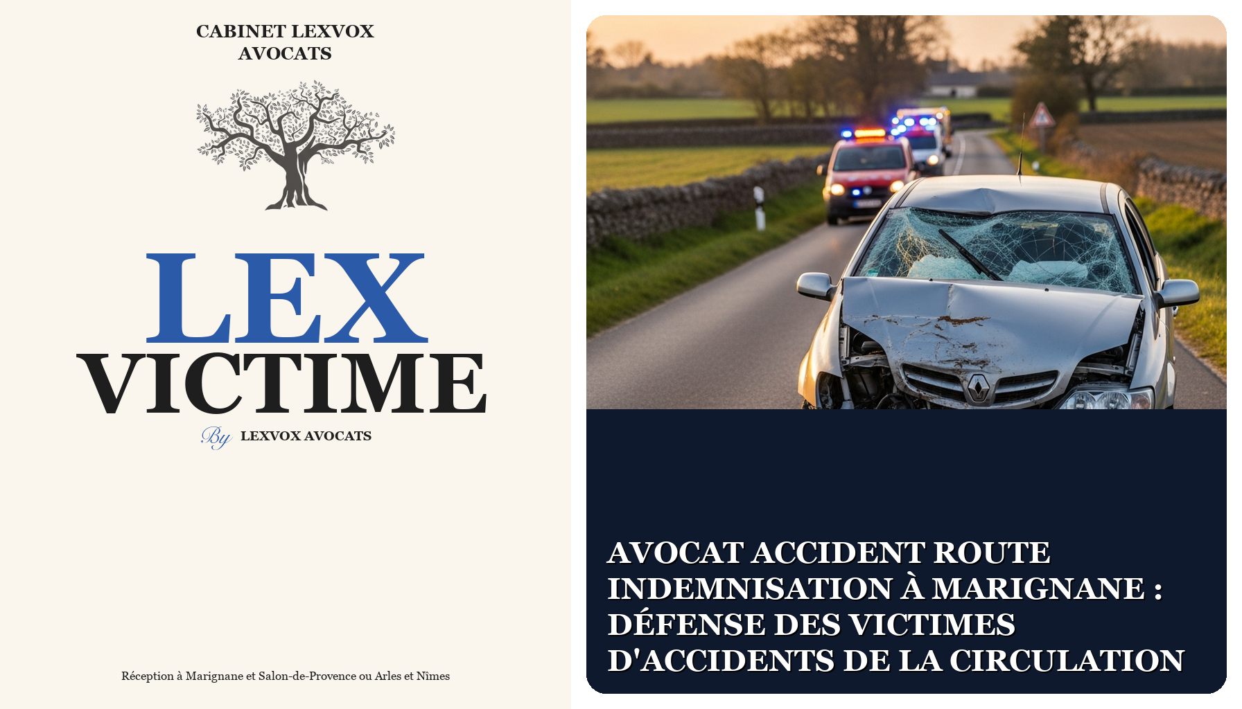 Avocat accident route indemnisation à Marignane : défense des victimes d'accidents de la circulation
