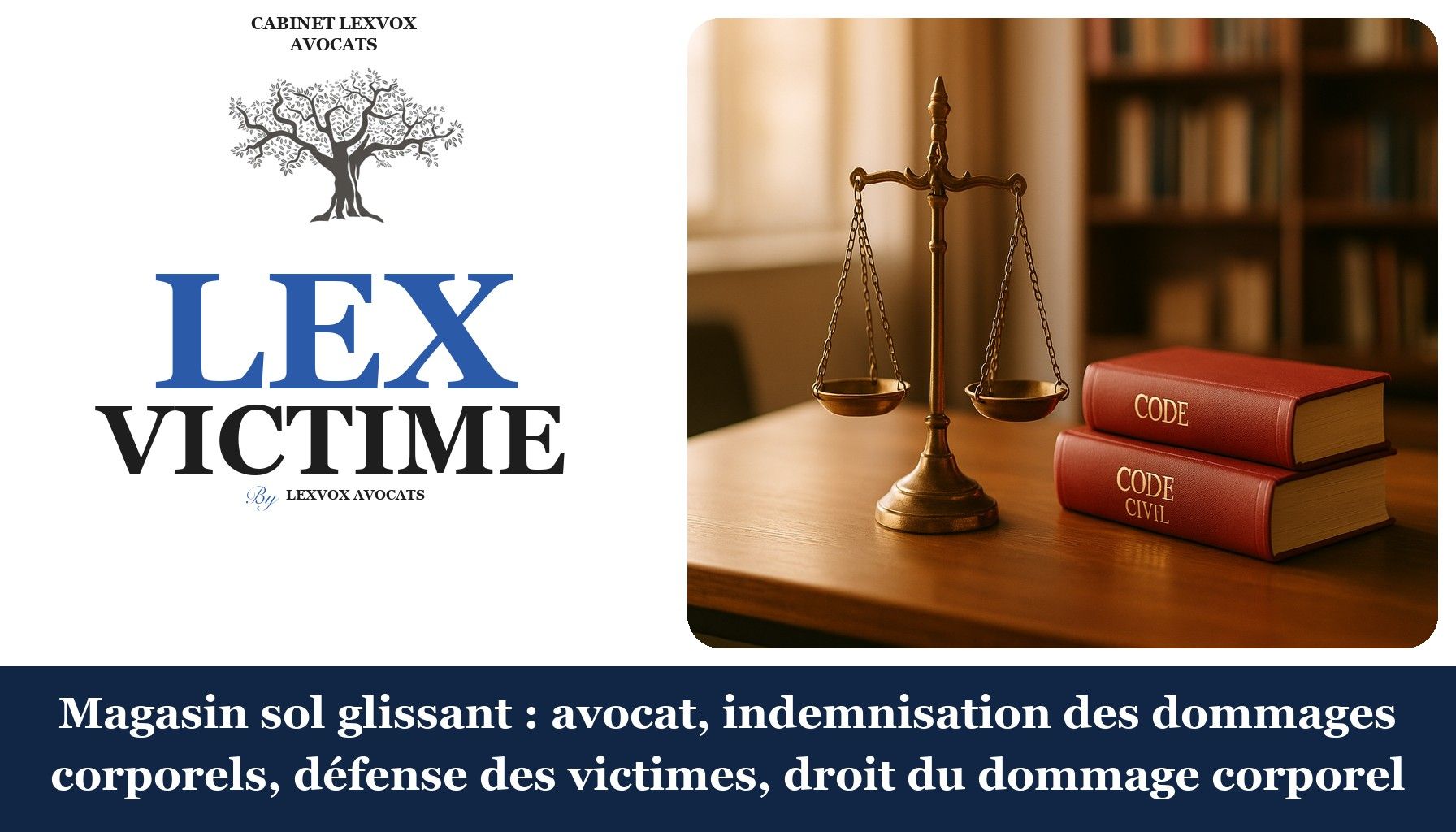 Magasin sol glissant : avocat, indemnisation des dommages corporels, défense des victimes, droit du dommage corporel