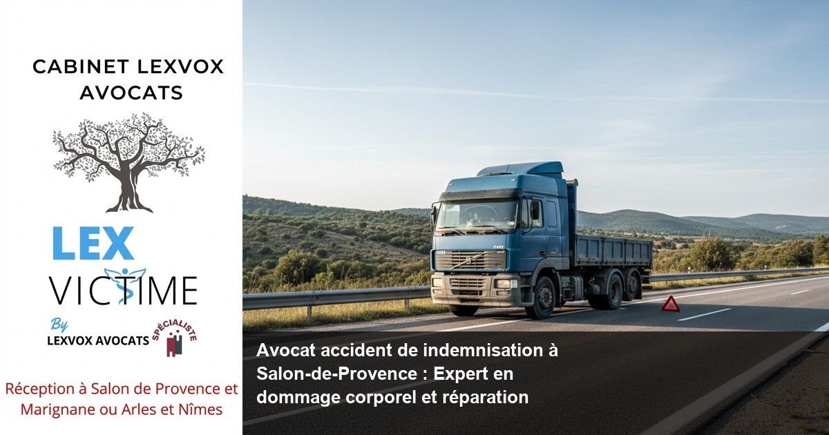 Avocat accident de camion à Salon-de-Provence : indemnisation et dommage corporel