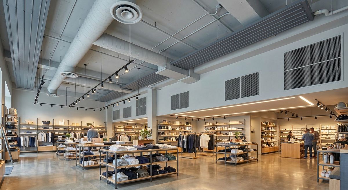 Commercial HVAC system in retail space
