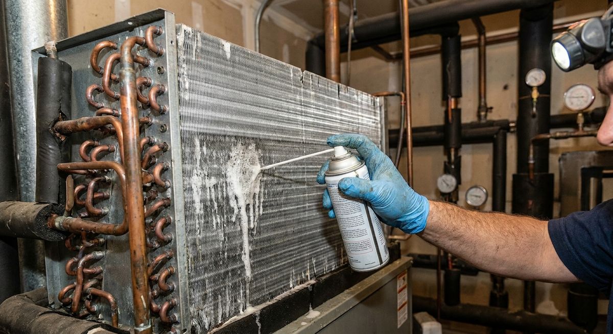 HVAC coil cleaning process