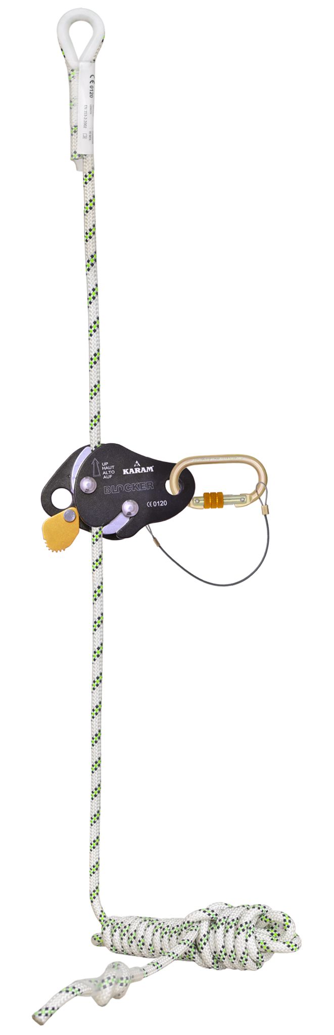 KARAM PN 2006(11) Detachable Aluminium Fall Arrester on Kernmantle Rope Anchorage Line
