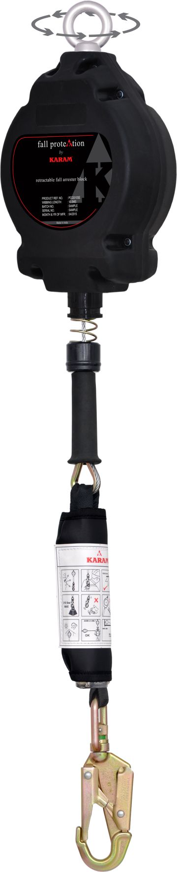 KARAM PCGS 7.5(SE) Sharpon Retractable Block Polymer Casing with G.I Wire Rope