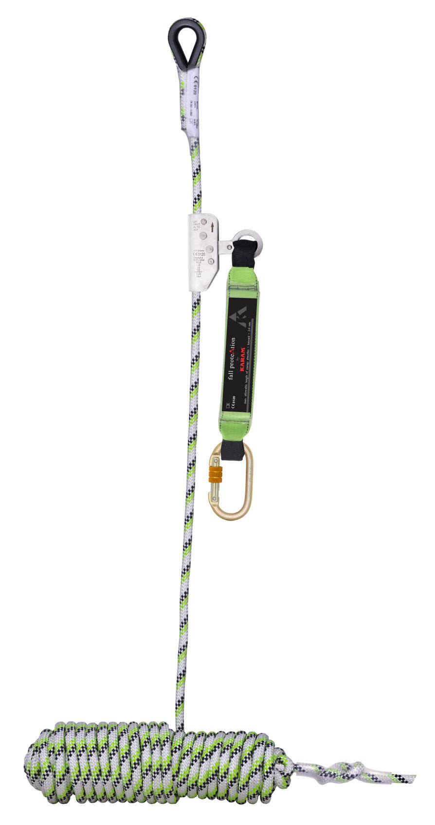KARAM PN 2004 Non-Detachable Steel Fall Arrester on Kernmantle Rope Anchorage Line
