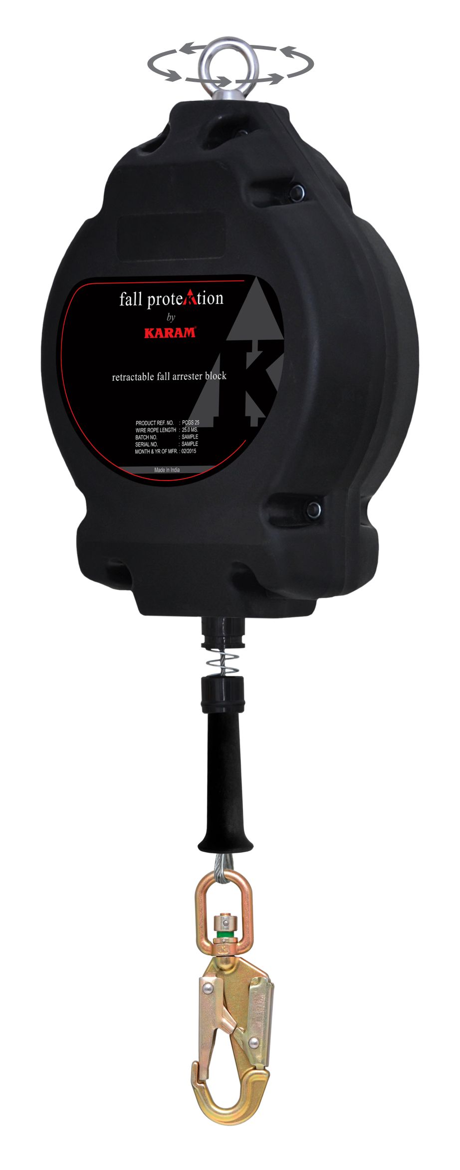 KARAM PCGS 30 Retractable Block Polymer Casing with G.I. Wire Rope