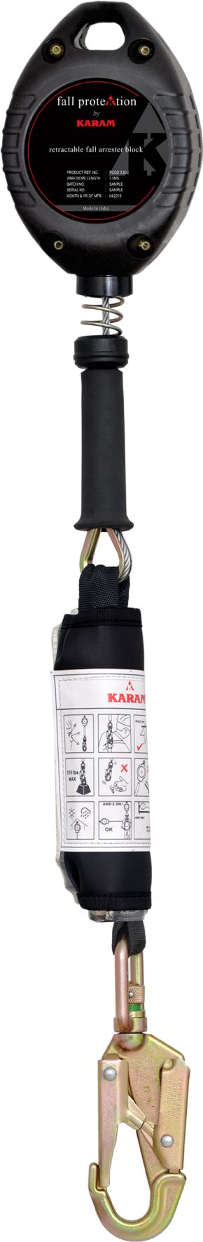 KARAM PCGS 3.5(SE) Sharpon Retractable Block Polymer Casing with G.I Wire Rope