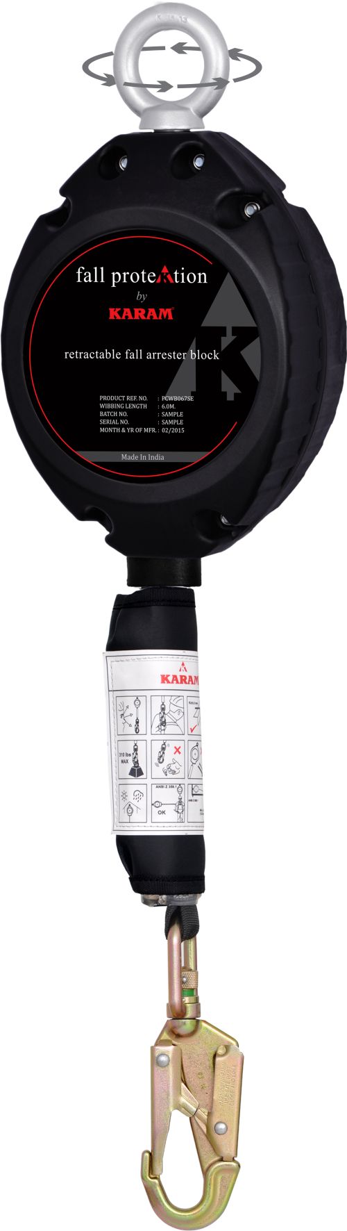 KARAM PCWB 06(SE) Sharpon Retractable Block Polymer Casing with Webbing