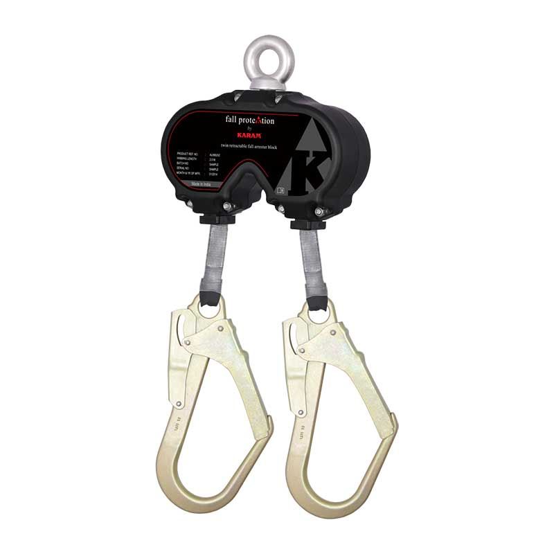 Twin Retractable Fall Arrester Block