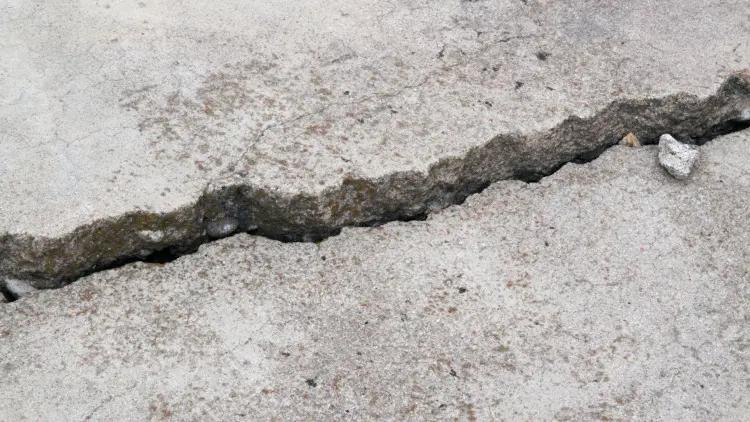 Large Concrete Crack with Deteriorated Edges