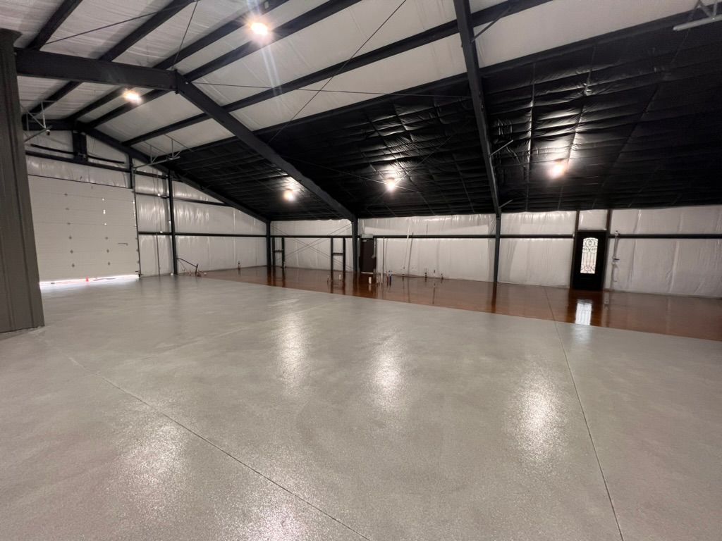 Epoxy-coated garage floor with professional finish