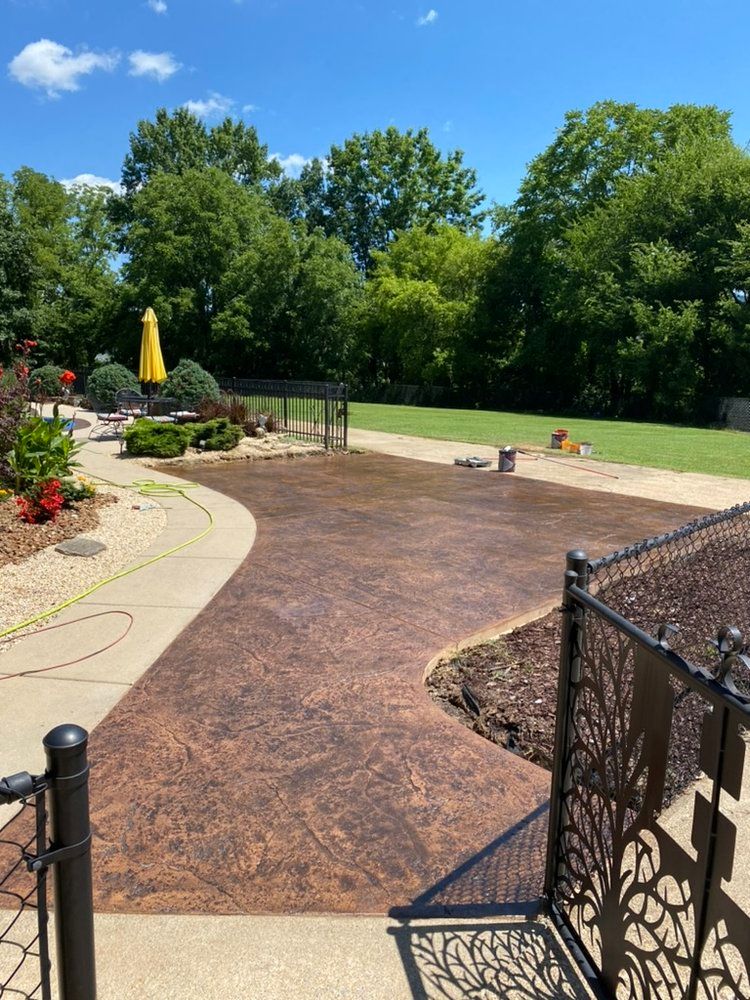 Exposed aggregate concrete driveway