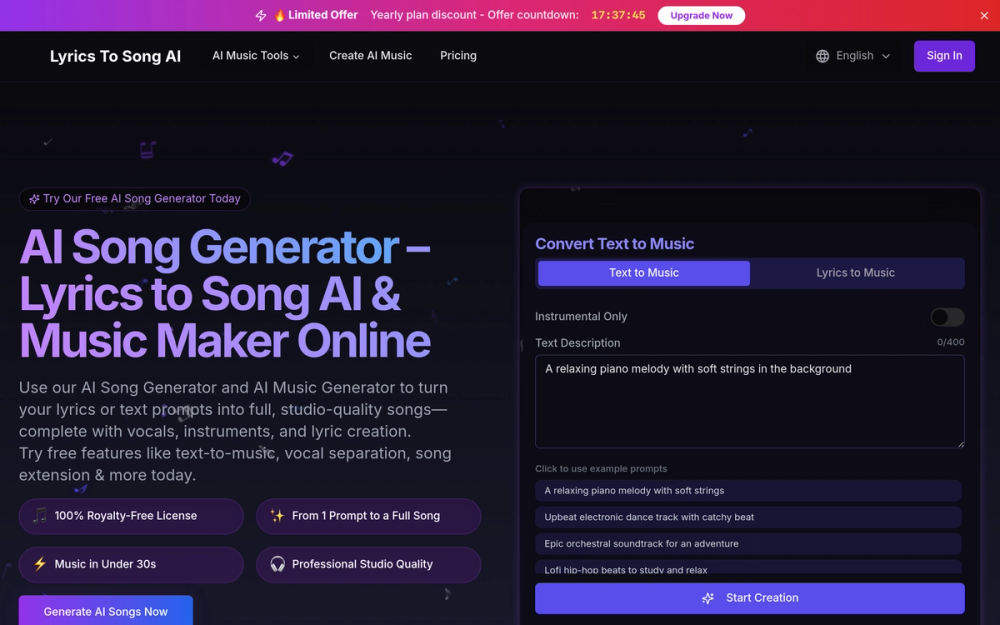 image of LyricsToSongAI