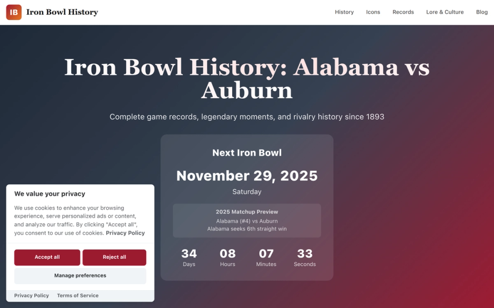 image of Iron Bowl History image of Iron Bowl History