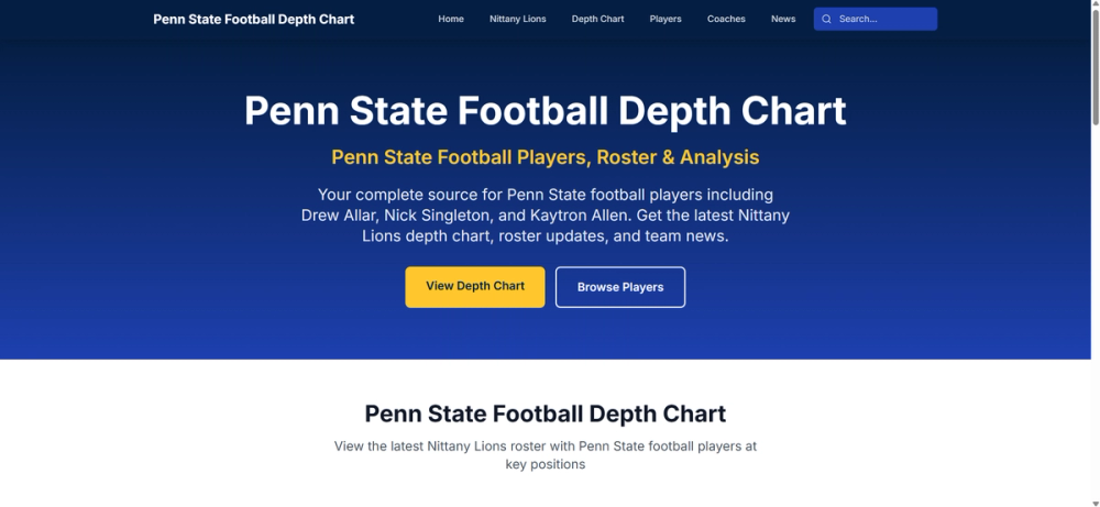 image of Penn State Football Depth Chart image of Penn State Football Depth Chart