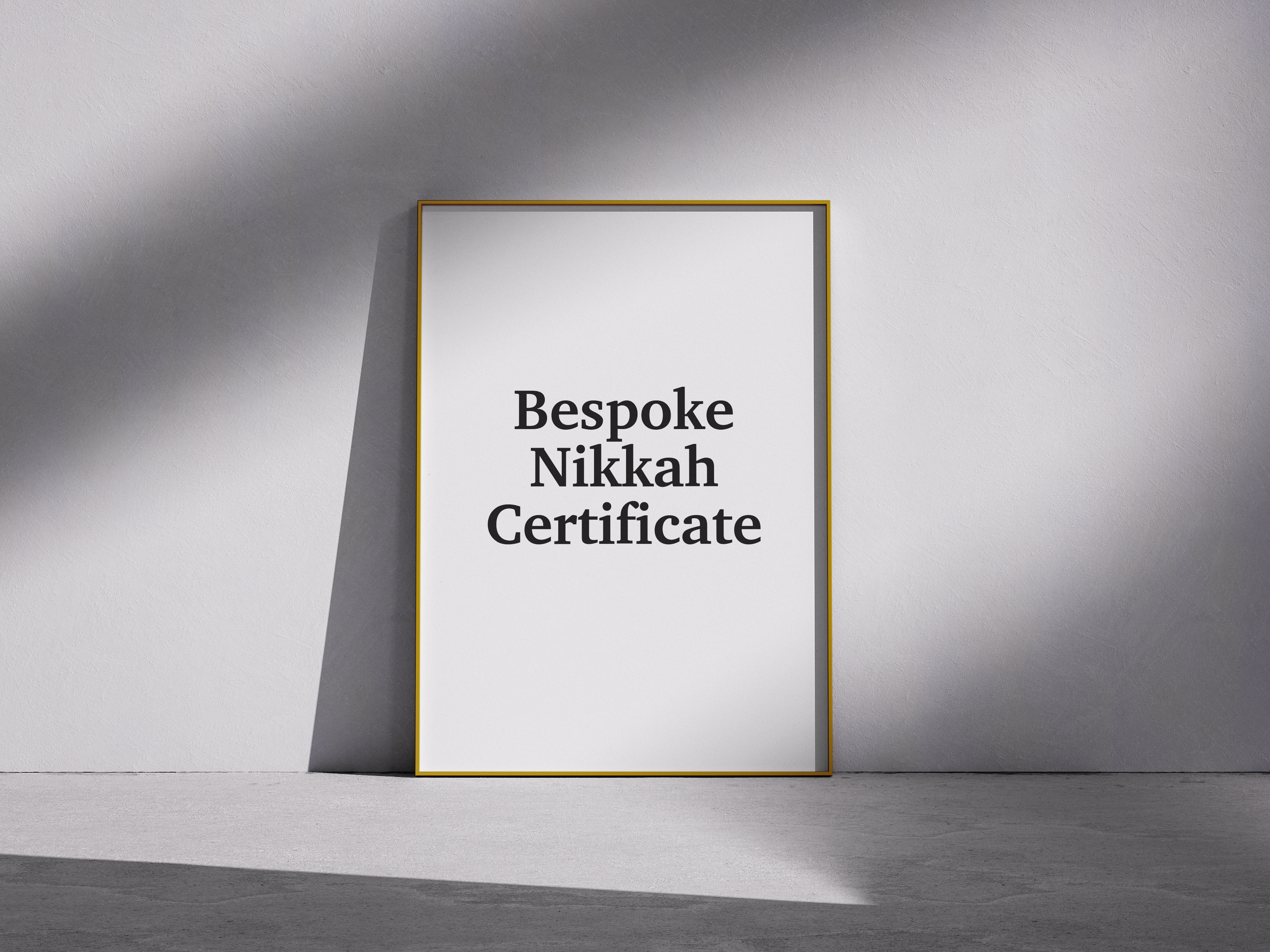 Bespoke Nikkah Certificate