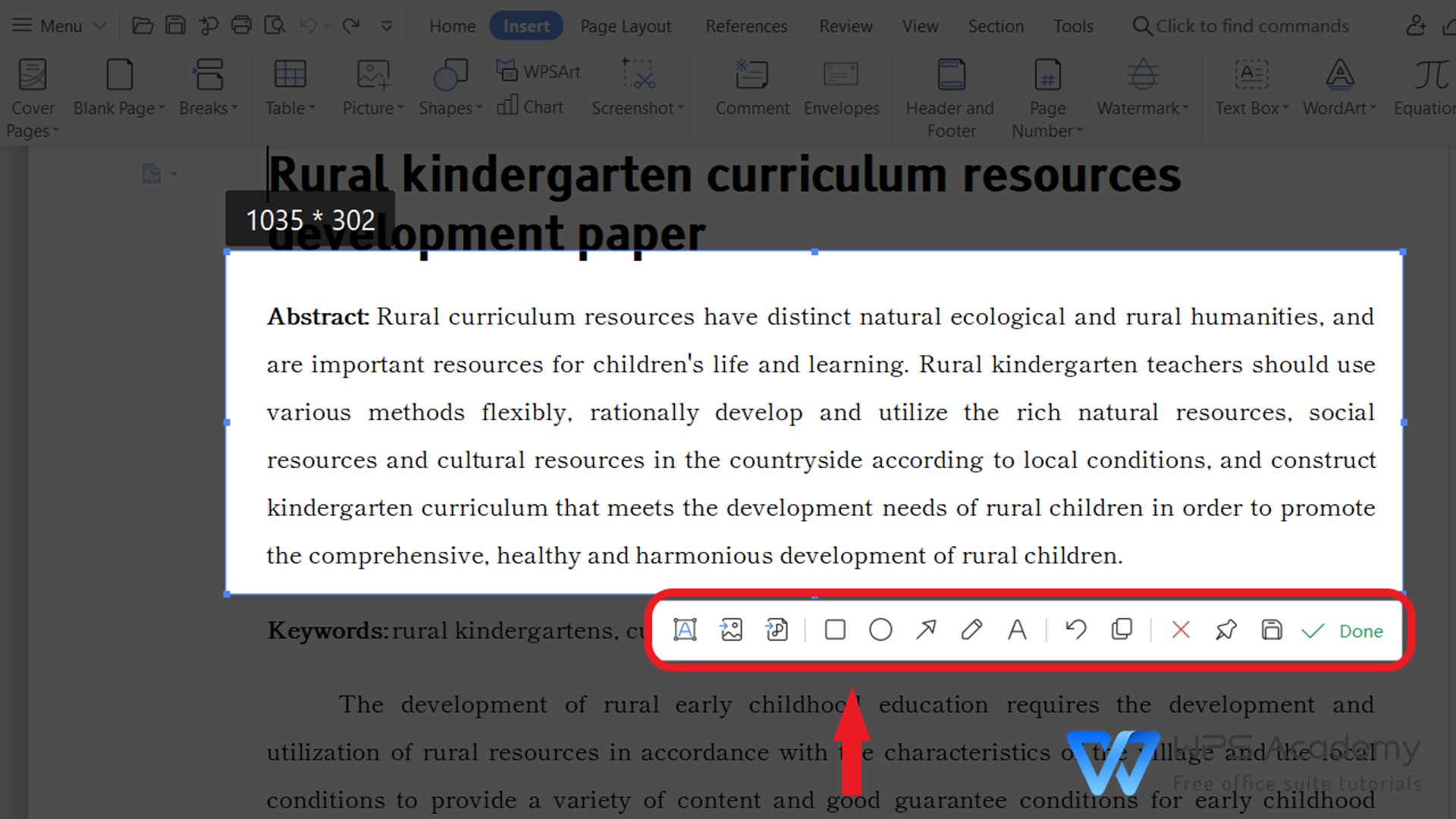 WPS Office screen-capture controls demonstrated in its official tutorial