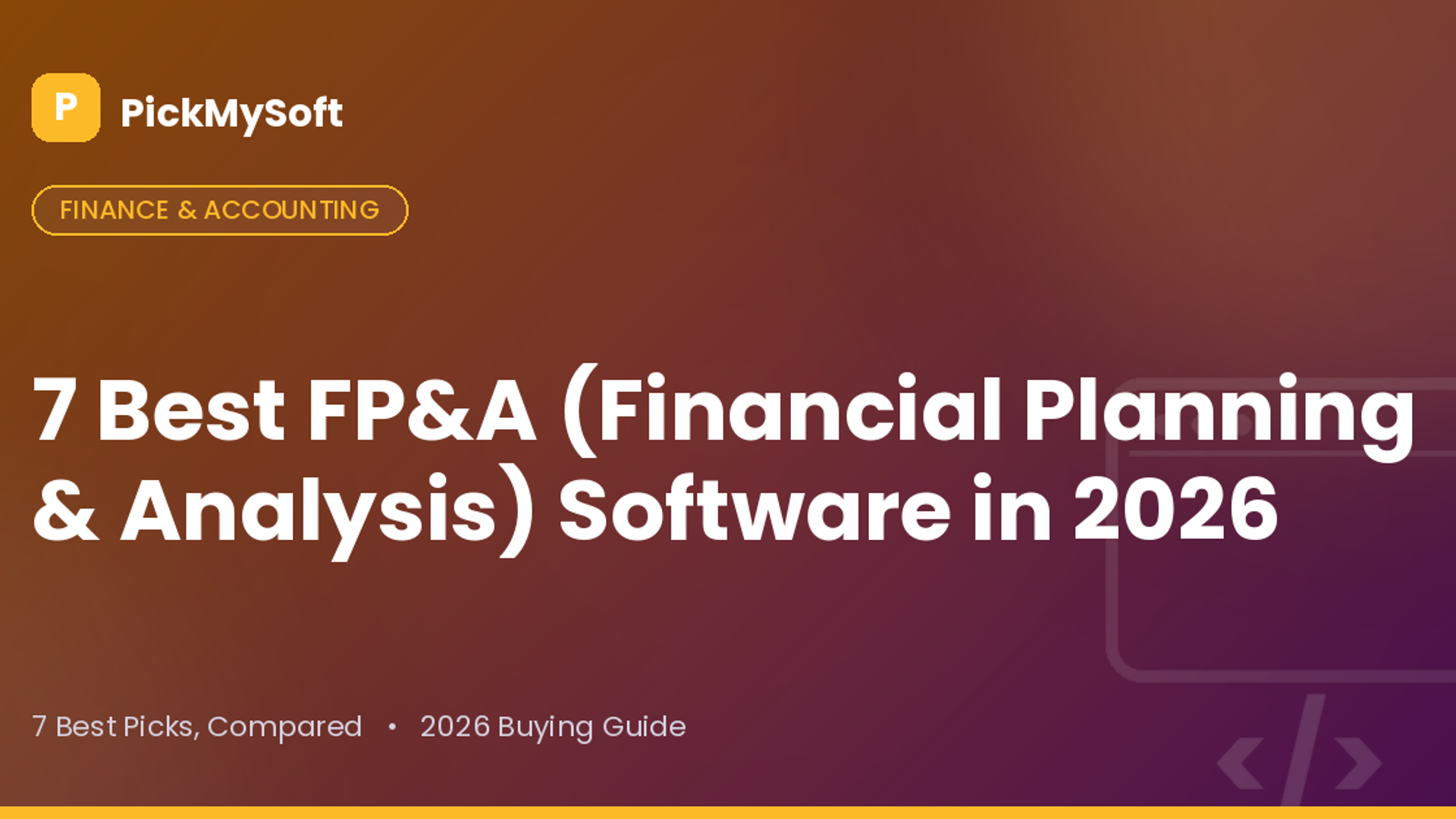 Financial Planning & Analysis