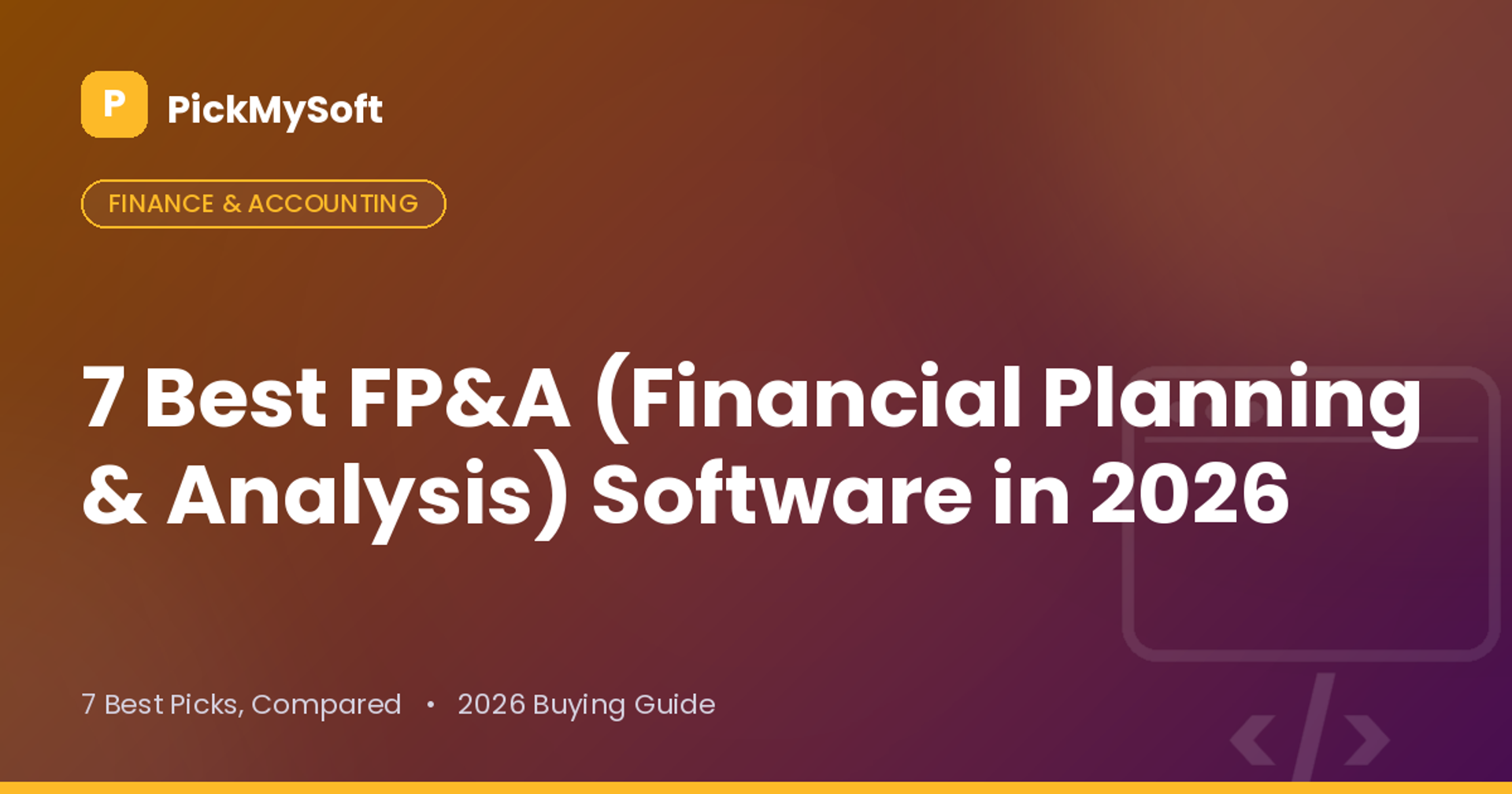 Financial Planning & Analysis