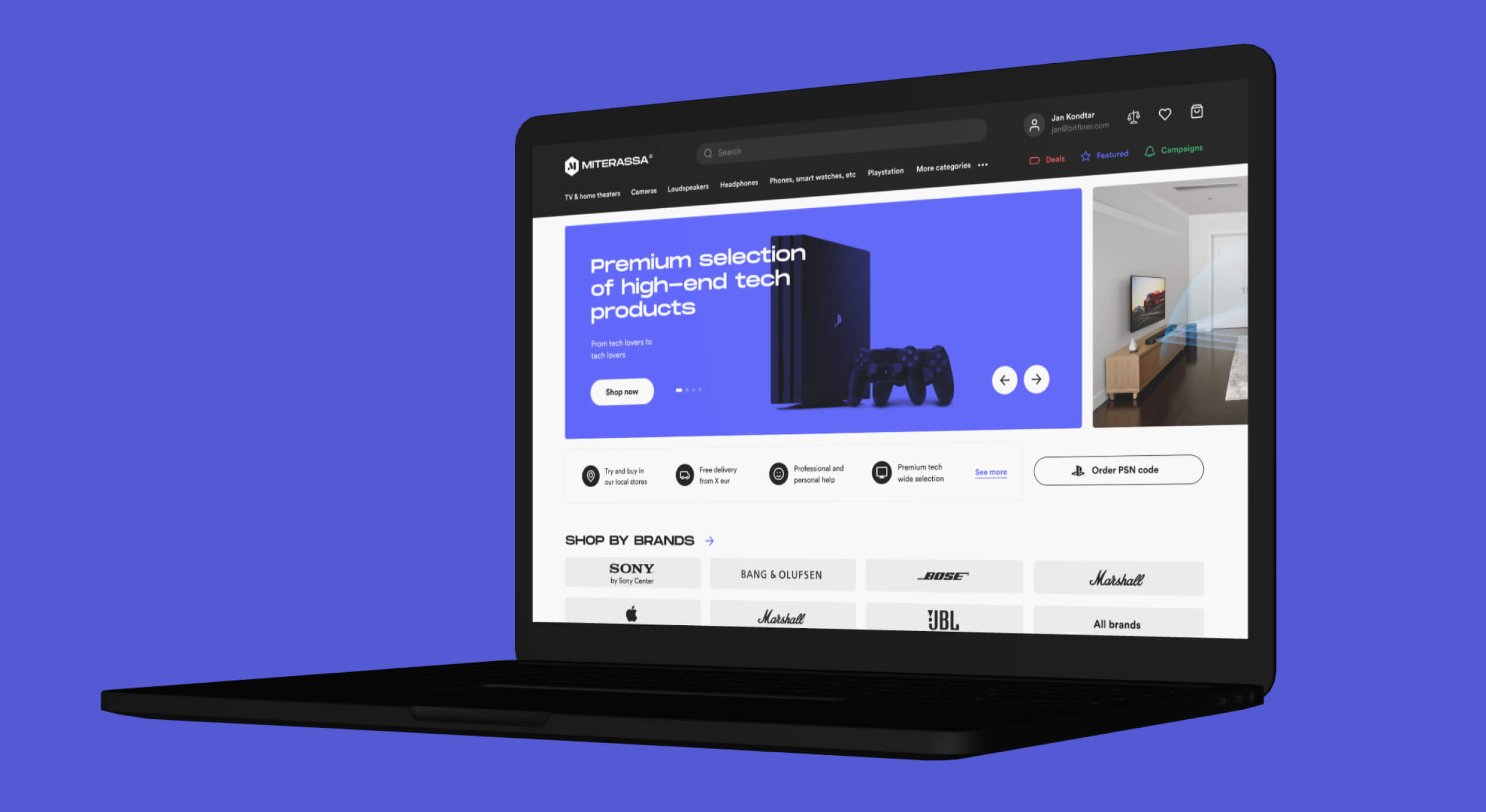 Miterassa's eCommerce website redesign project preview