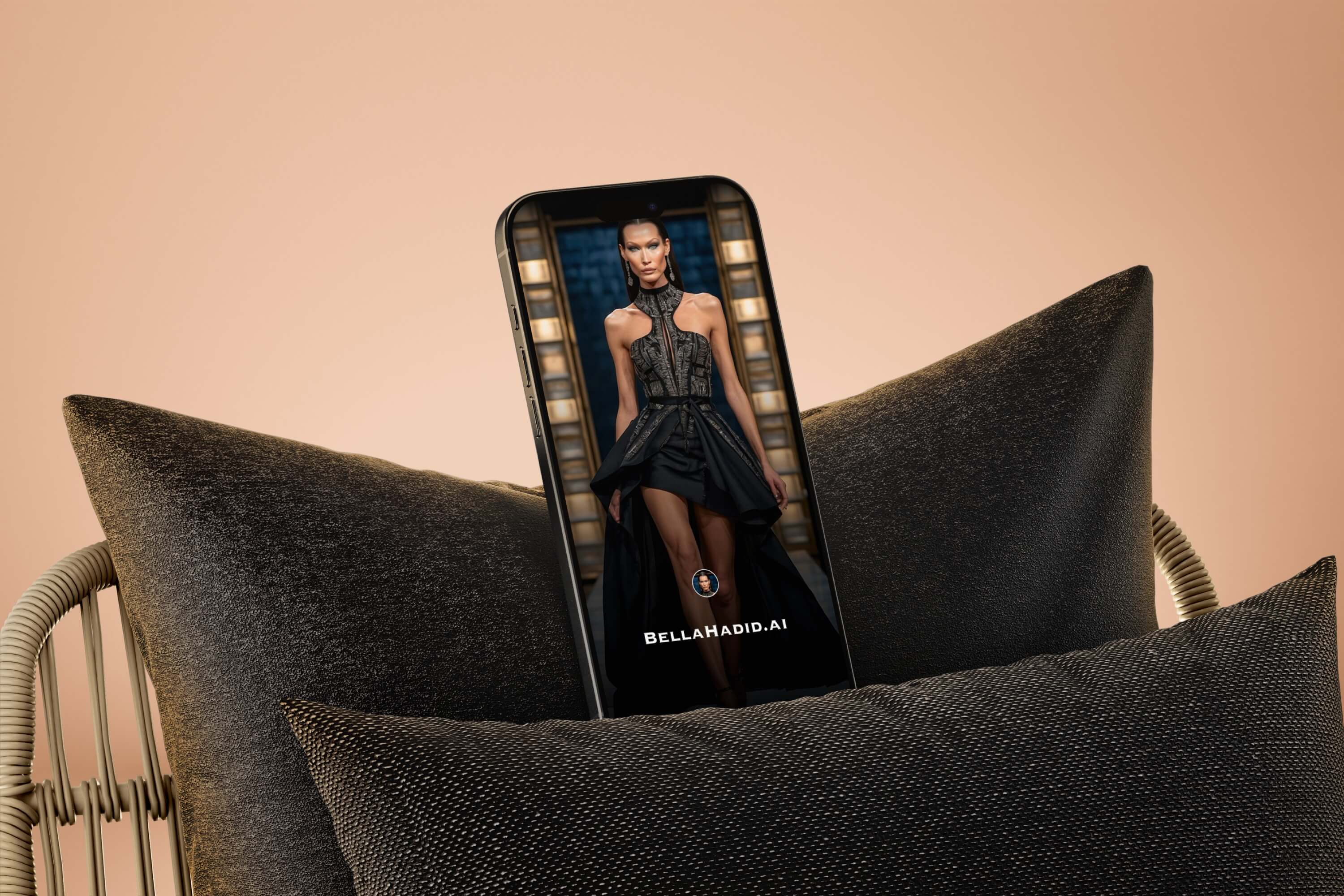 Bella Hadid AI Assistant iOS & Android app project preview