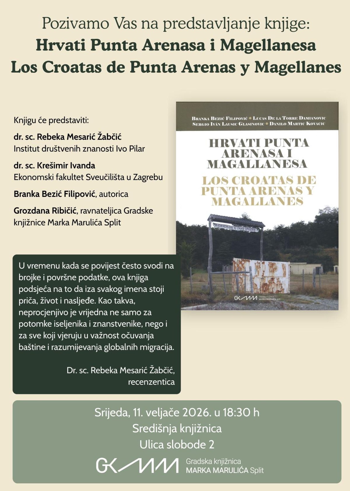GKMM Predstavljanje knjige o Hrvatima u Čileu u Središnjoj knjižnici