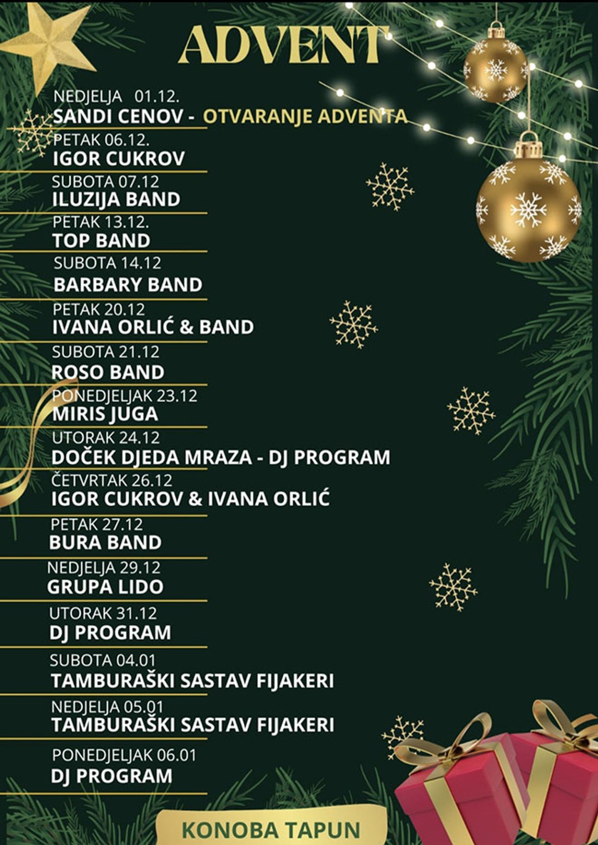 Veliko otvoranje Adventa u konobi Tapun: Klizalište, kućice i nezaboravna zabava!