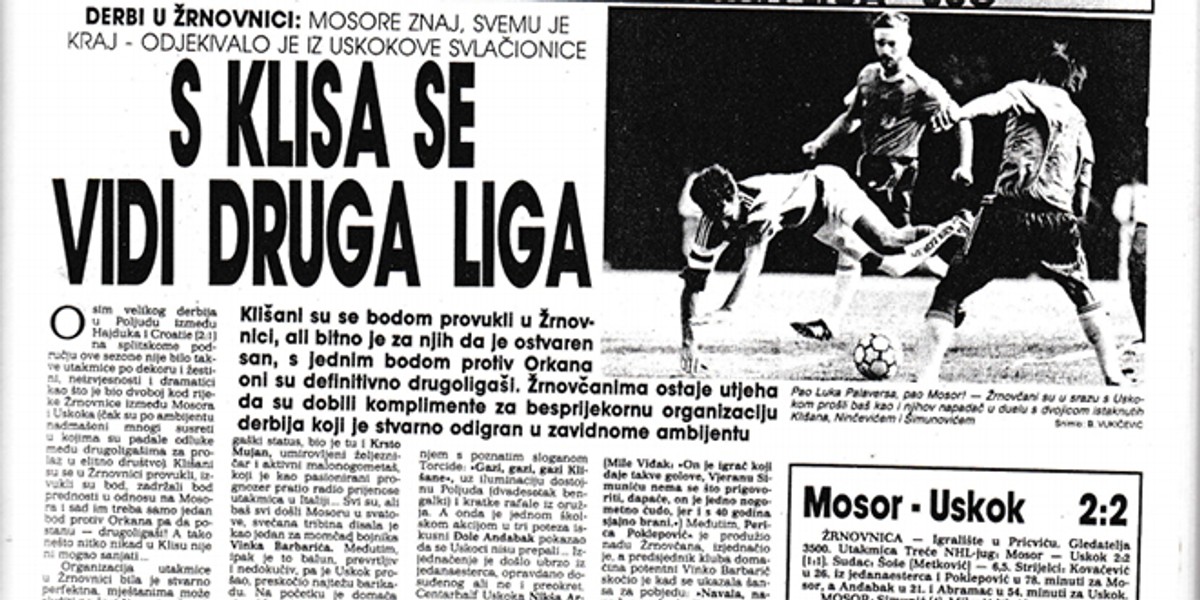 Dvoboj Mosora i Uskoka: Tata Šimunović pamti povijesni derbi kliškog kluba, a sin Antonio danas prijeti domaćinu