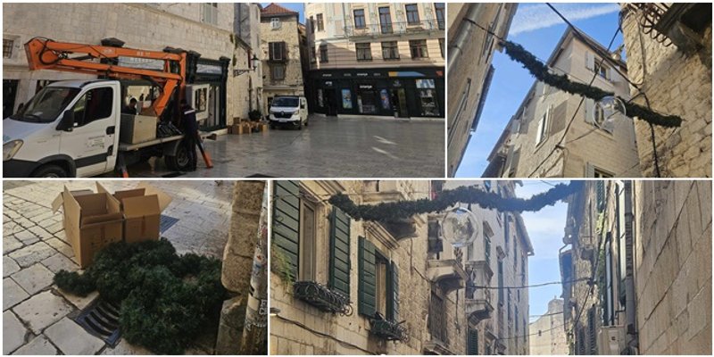 OVE GODINE NEĆE KASNITI Počelo postavljanje božićnih ukrasa u centru Splita