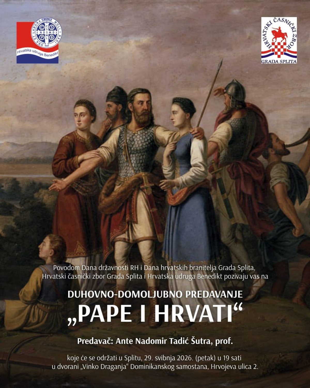 U Splitu predavanje 'Pape i Hrvati' povodom Dana državnosti