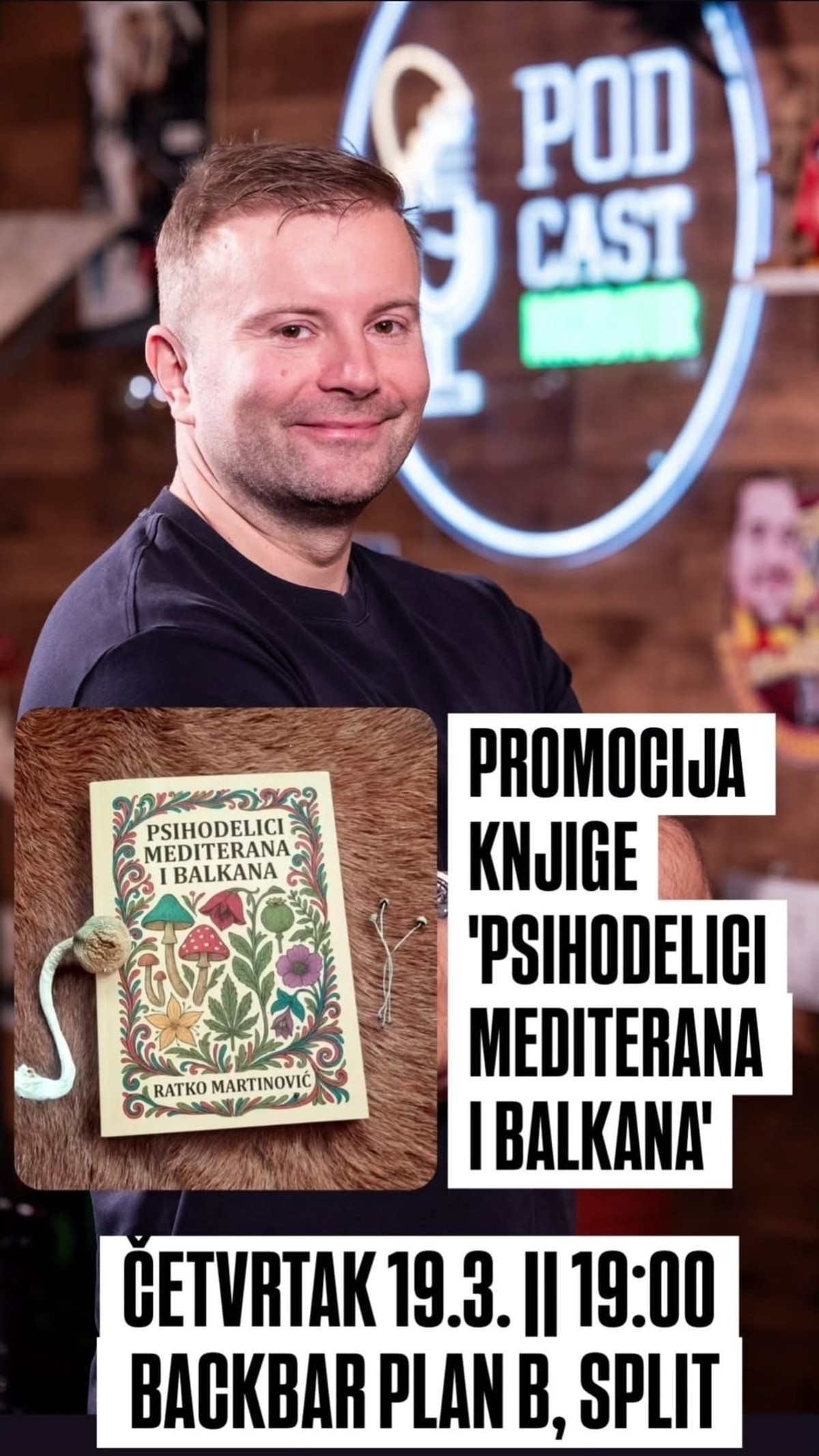 BACKBAR PLANA B: Promocija knjige 'Psihodelici Mediterana i Balkana' Ratka Martinovića