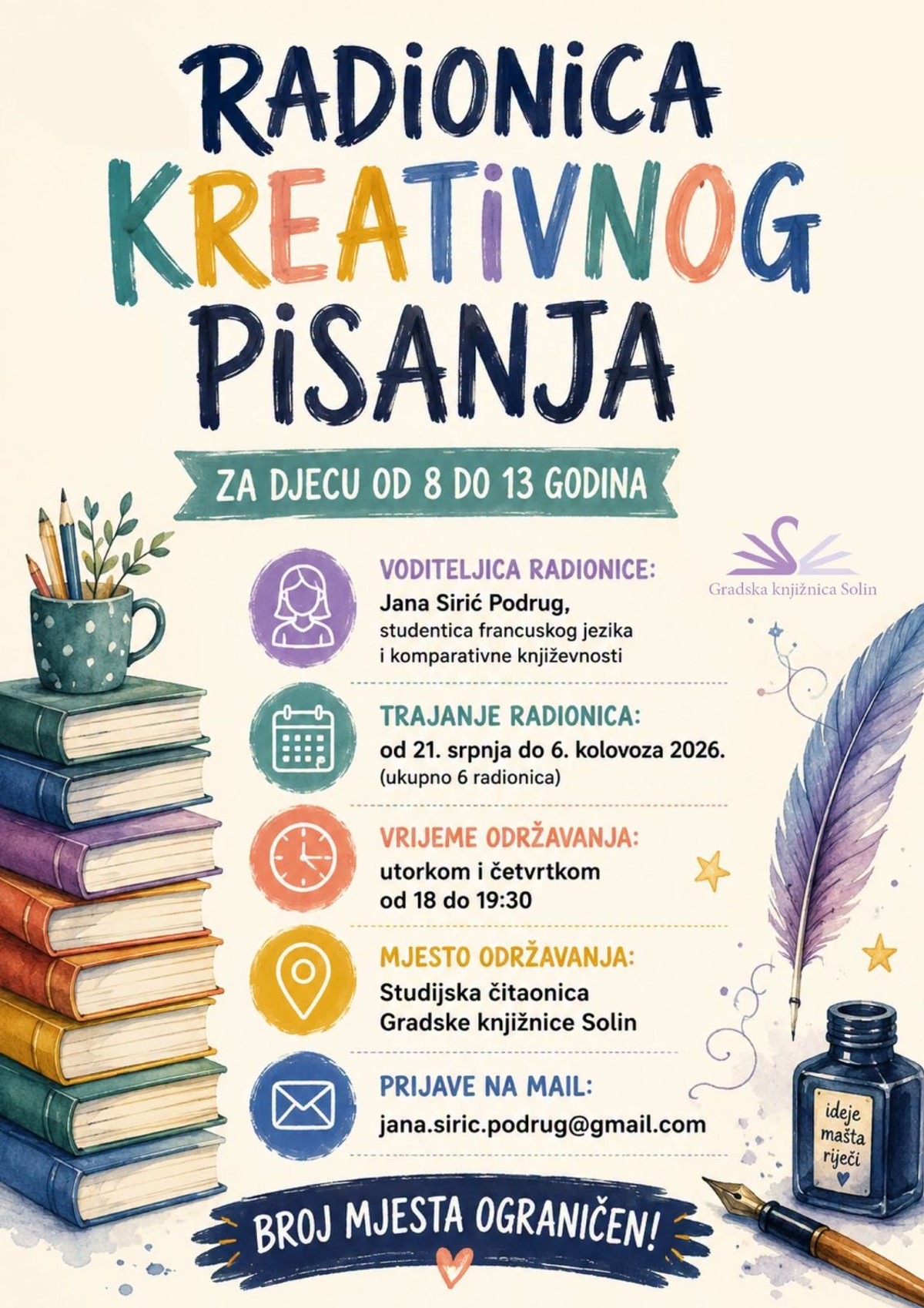 U tijeku prijave na radionicu kreativnog pisanja za djecu