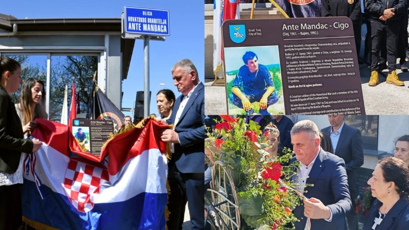 U Sinju ulica i spomen-ploča poginulom branitelju Anti Mandacu - Cigi