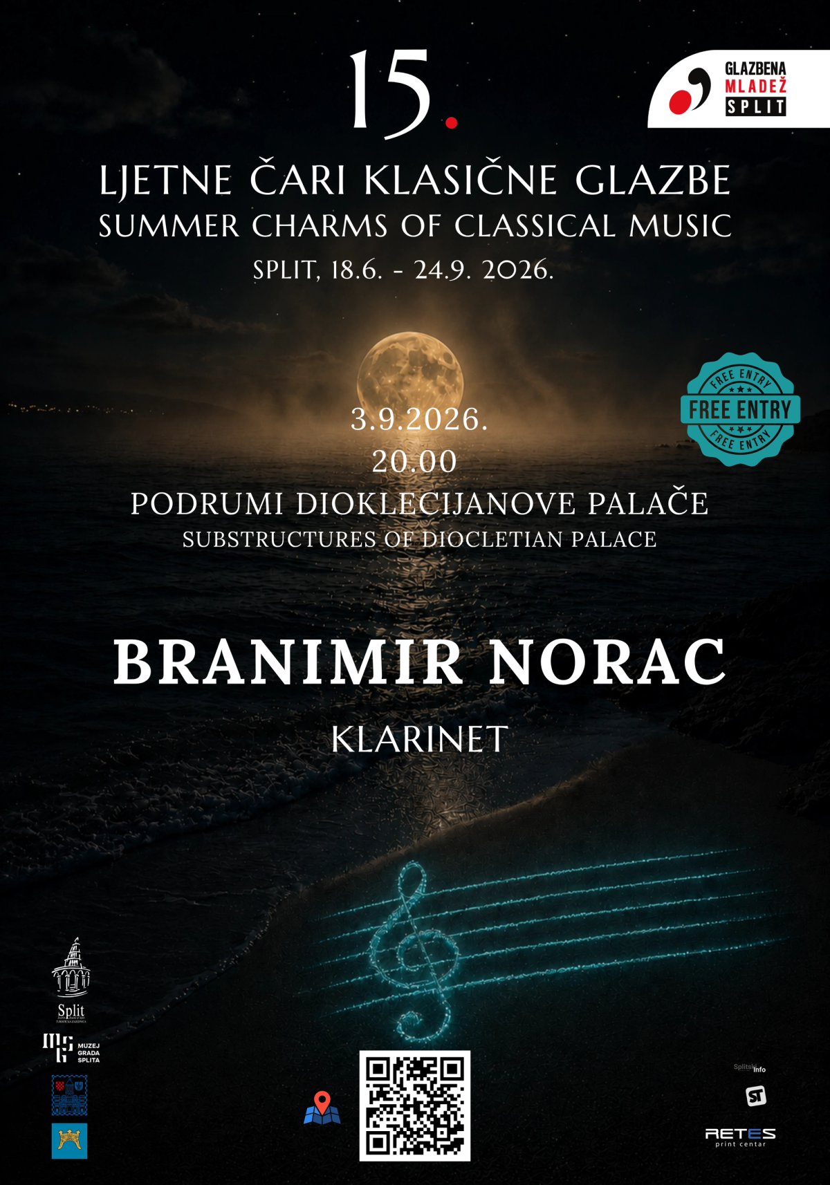 Mladi klarinetist Branimir Norac stiže na splitske 'Ljetne čari klasične glazbe'
