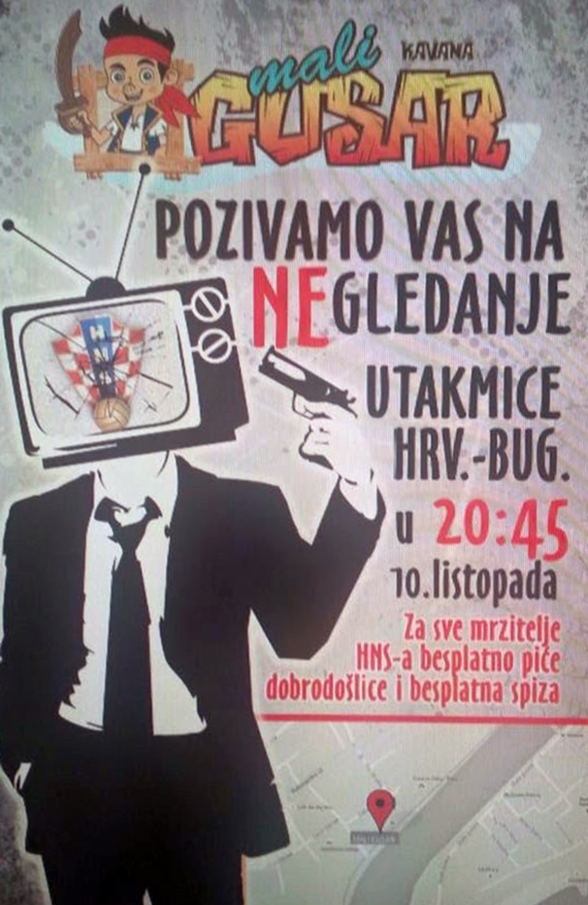 Omiš: Besplatno piće dobrodošlice i spiza za sve koji ne žele gledati utakmicu Hrvatska - Bugarska!