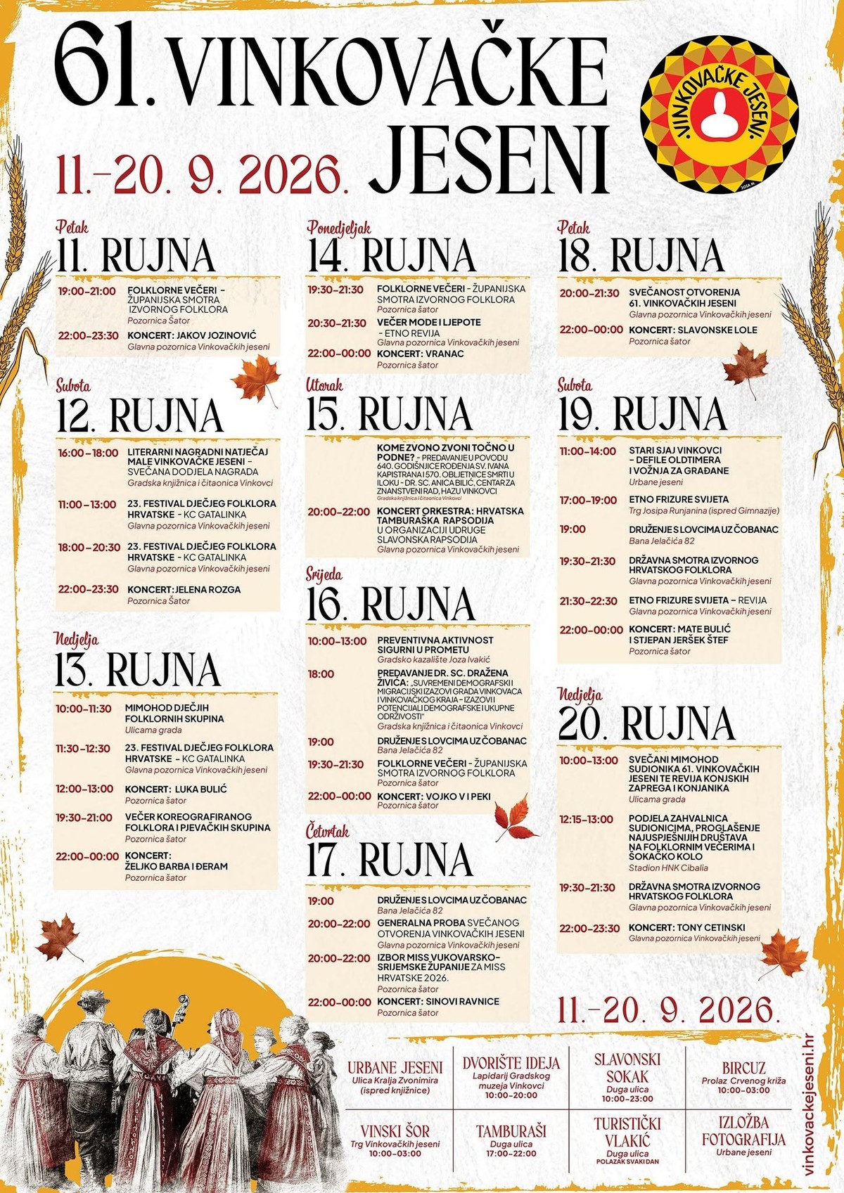 Vinkovci po 61. put otvaraju vrata narodnoj pjesmi, plesu, veselju i tradiciji