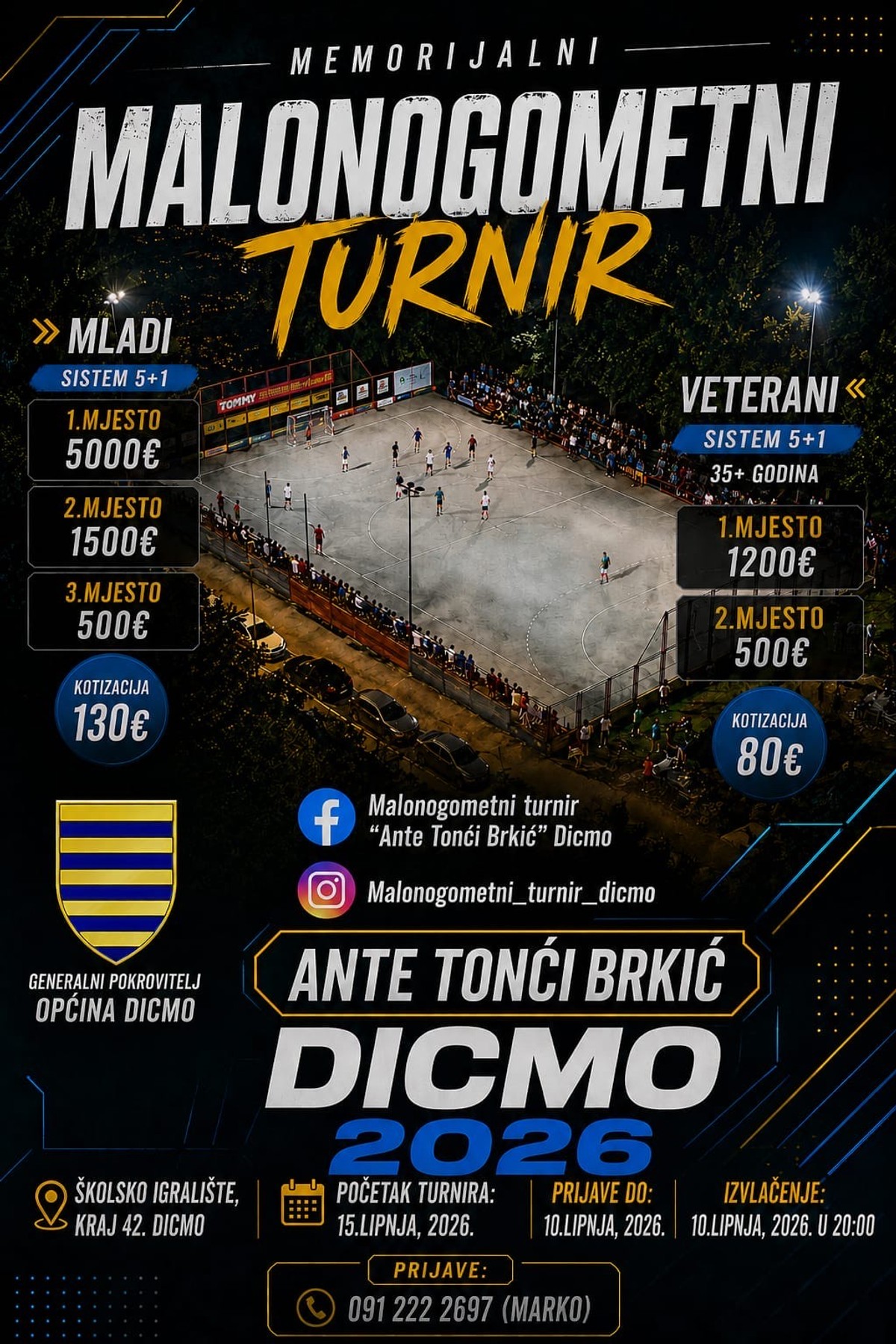U tijeku prijave na malonogmetni turnir u Dicmu, najboljoj ekipi mladih 5000 eura