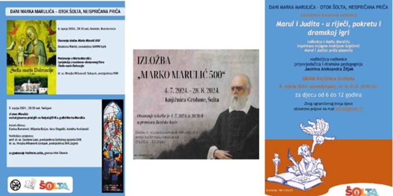 Niz događanja u sklopu šoltanske manifestacije 'Dani Marka Marulića - otok Šolta, neispričana priča'
