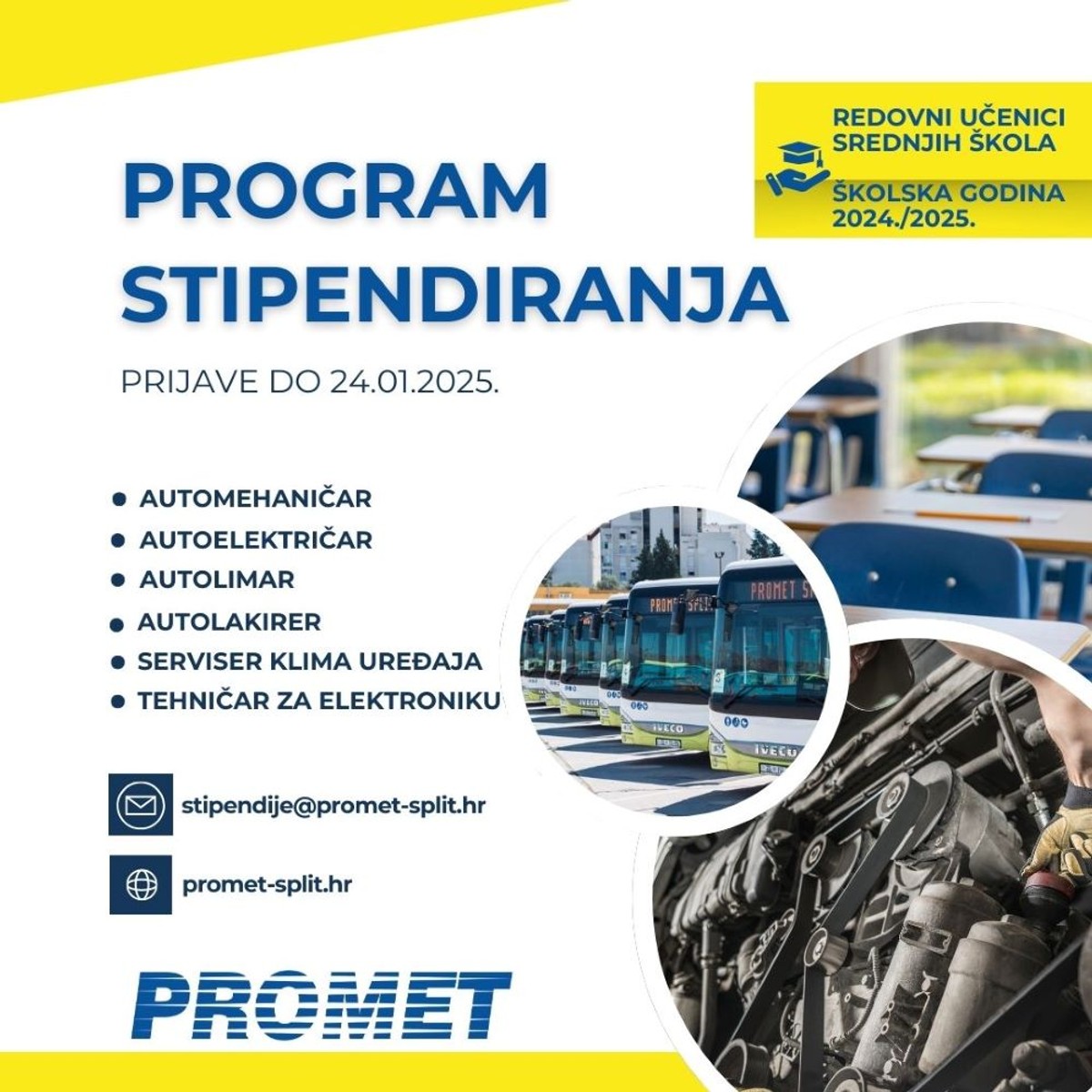 Promet raspisao natječaj za stipendiranje učenika, dodjeljuje po 150 i 200 eura mjesečno