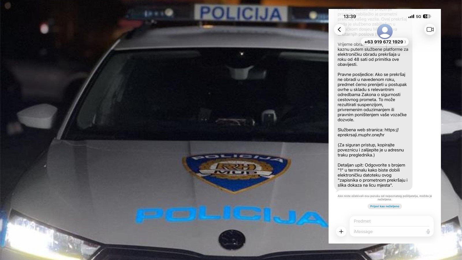 Stižu poruke na mobitel o kaznama za prometne prekršaje, splitska policija upozorava: 'Prevara'