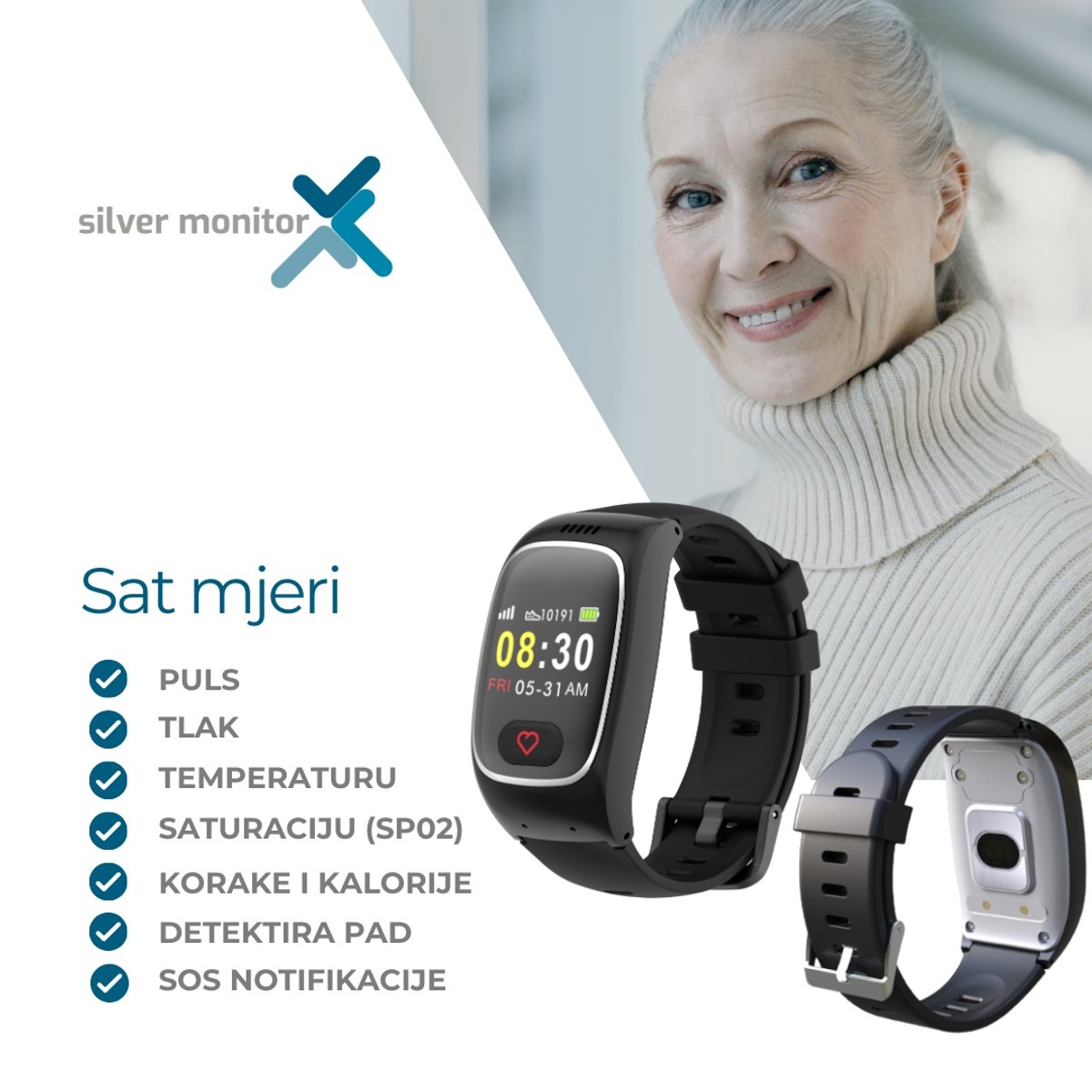 Silver Monitor: Pametni sat i web aplikacija za zdravlje i sigurnost seniora