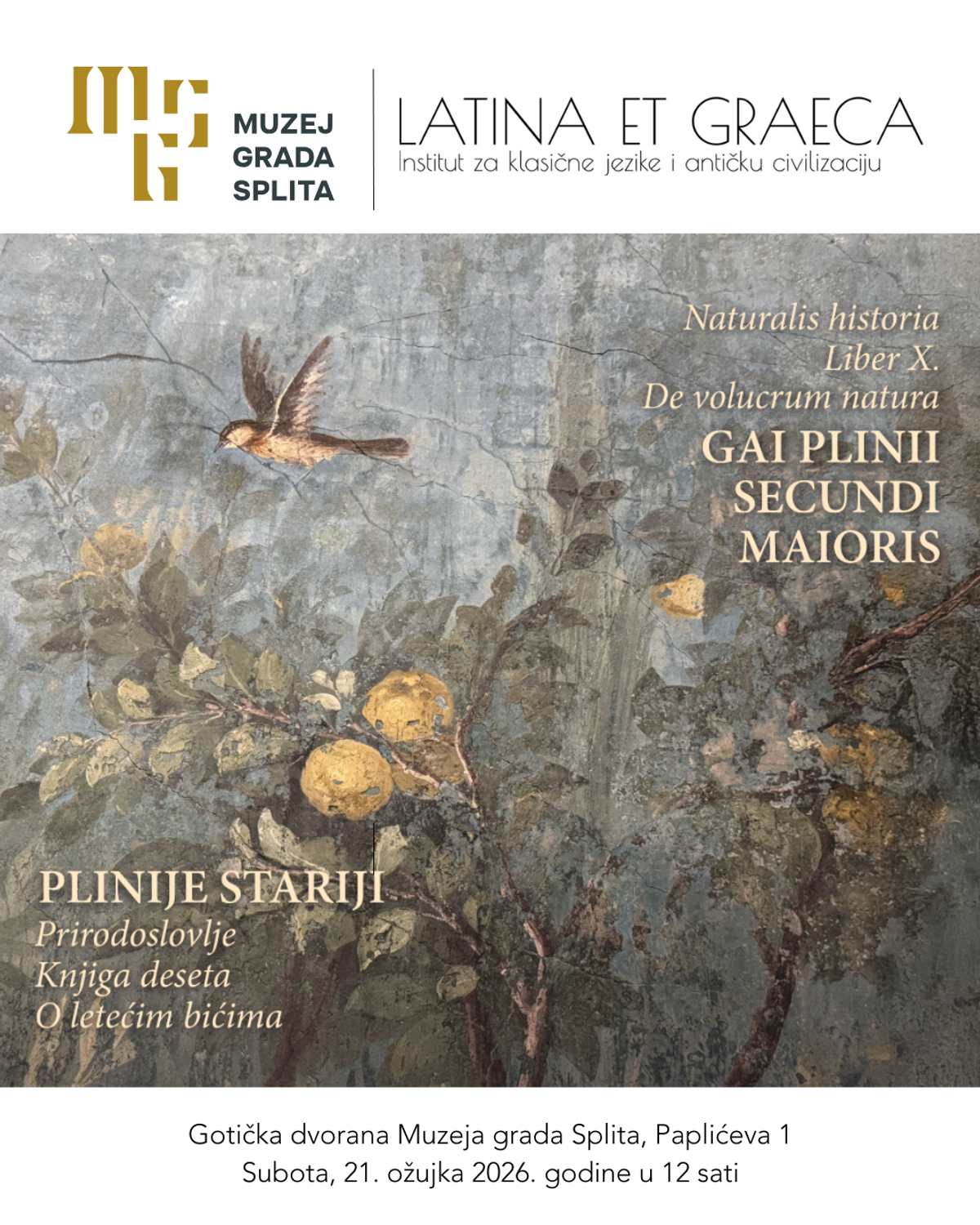 PRVI HRVATSKI PRIJEVOD PLINIJEVE KNJIGE O PTICAMA: ‘O letećim bićima’