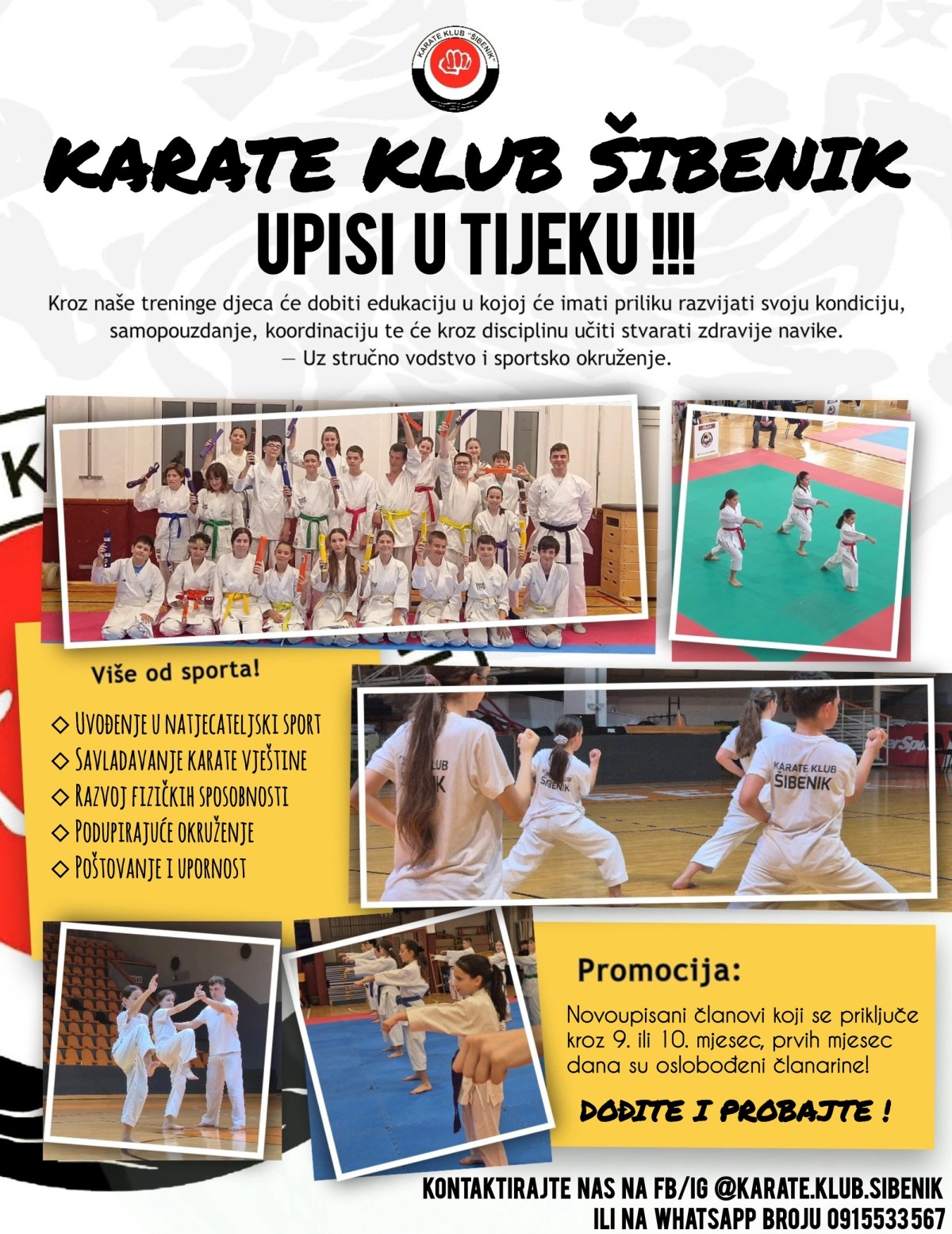 Karate klub Šibenik otvorio upise novih članova