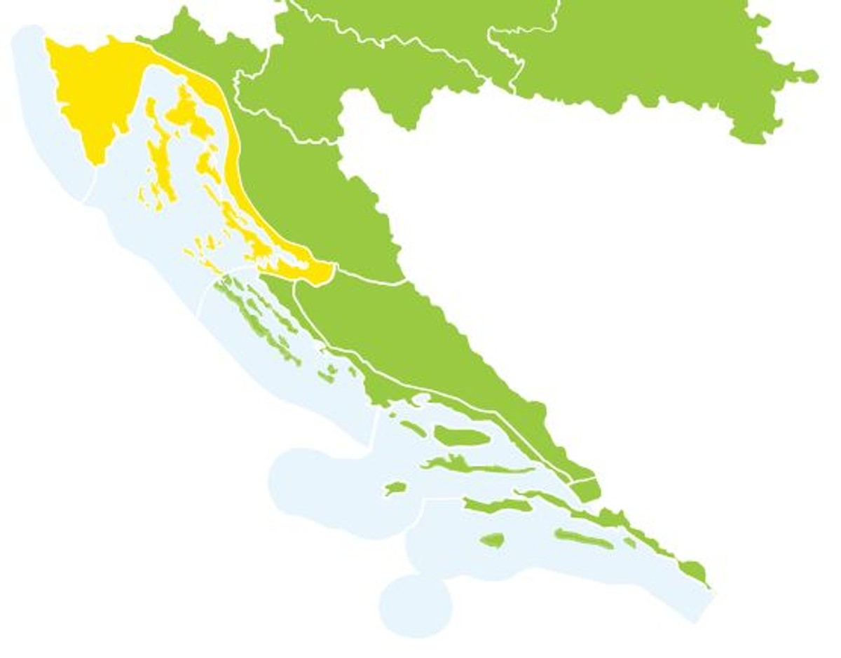 Dio obale sutra pod žutim upozorenjem