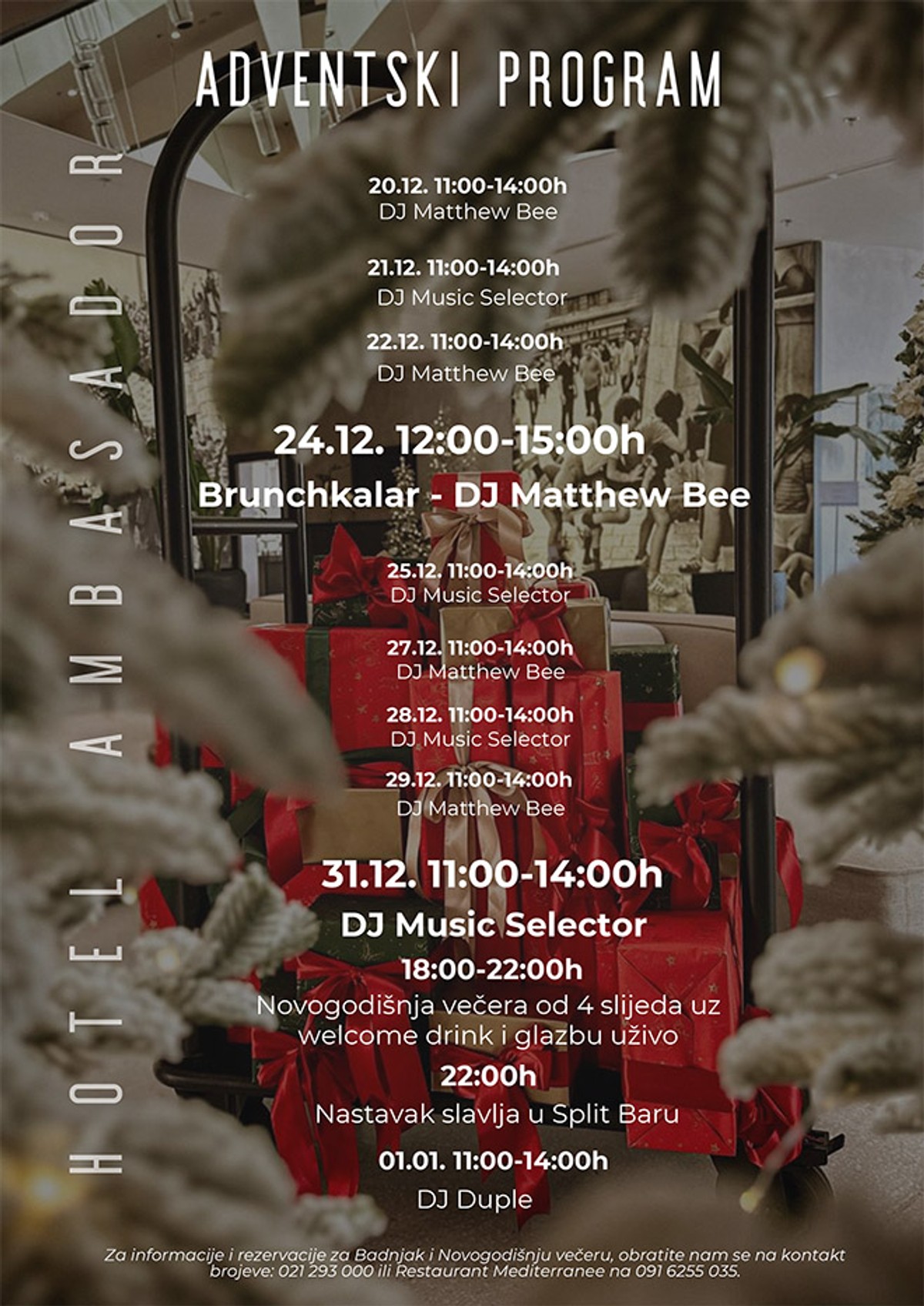 ADVENT NA ZAPADNOJ OBALI 'Brunchkalar' je novi koncept hotela Ambasador, provjerite što goste očekuje na Badnjak