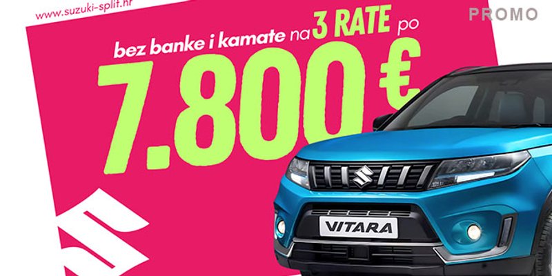 SUZUKI FINANCIRANJE: Doneseš 7.800 eura i voziš Vitaru kući, bez banke!