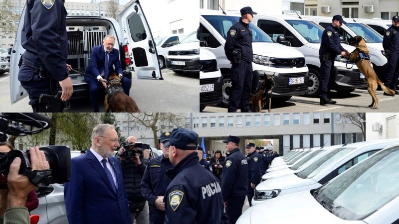 Potpredsjednik Vlade i ministar Božinović na primopredaji službenih vozila za Protueksplozijsku službu
