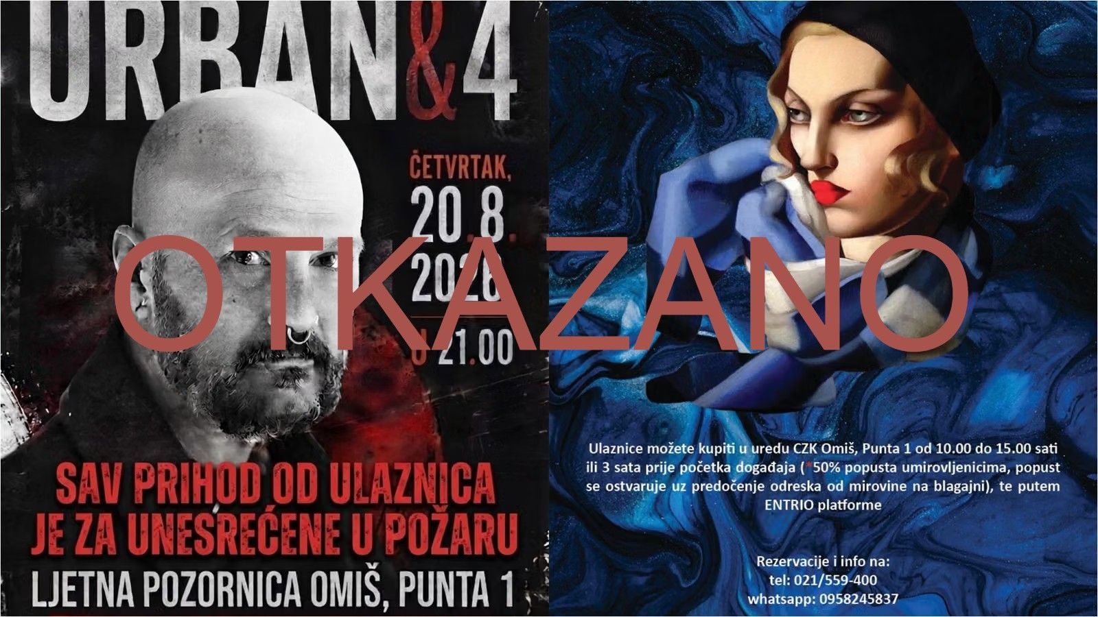 Otkazan Urbanov humanitarni koncert u Omišu